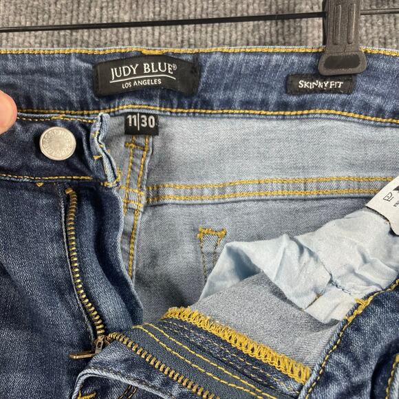 Judy Blue Skinny Fit Jeans Women's 11/30 Blue Destroyed Stretch JB8424 - Picture 4 of 10
